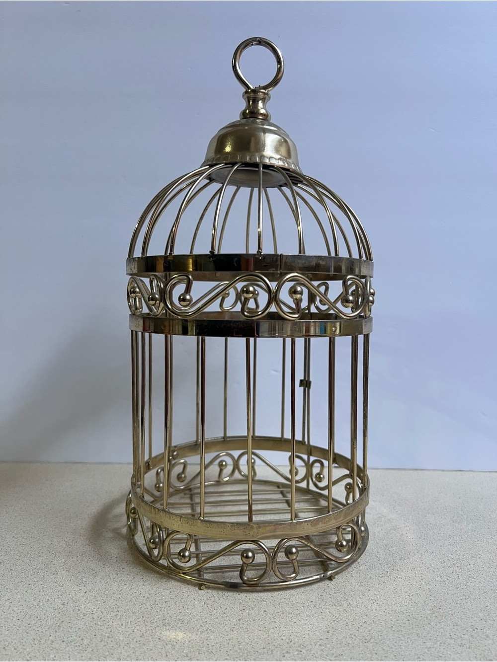 Decorative Gold Metal Birdcage Accent